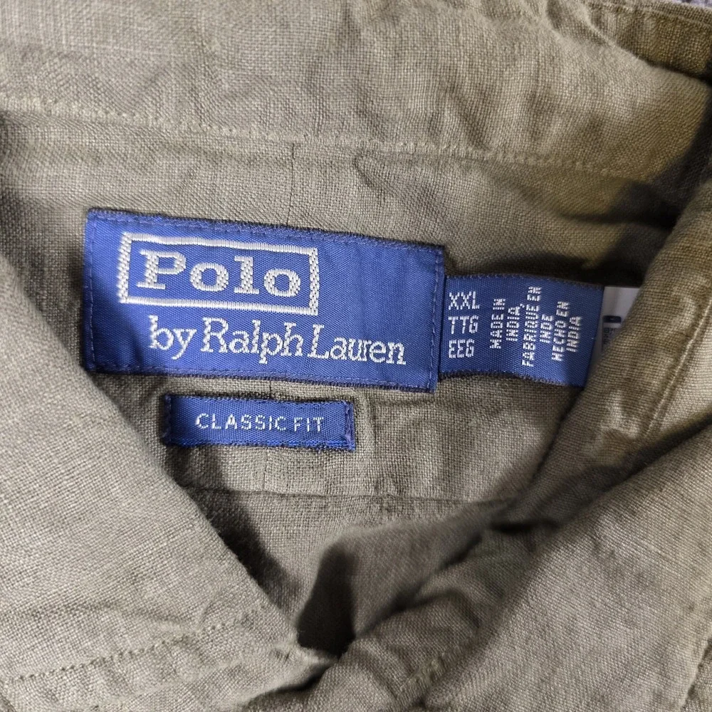 Polo Ralph Lauren Classic Linen Shirt‎ Mens XXL Beach Resort Vacation Boracay
